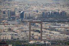 Dubai Frame viewed from Burj Khalifa