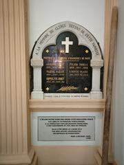 Memorial plaque in Our Lady of Angels church, Pondicherry