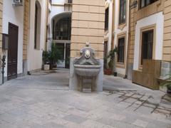 Fontana atrio with tranquil water surrounded by brick walls