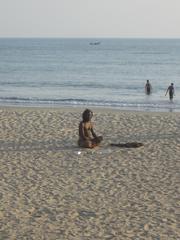 scenic view of Palolem Beach at sunset