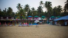 Colorful shacks at Palolem Beach