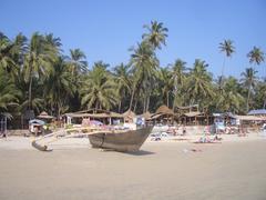 Aerial view of Palolem Beach in Goa, India