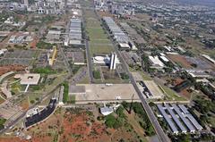 Aerial view of Esplanade of Ministries and Three Powers Square in Brasília