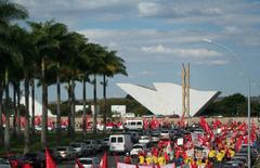 Public workers' protest in Brasilia, Brazil