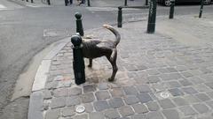 Het Zinneke sculpture on Rue des Chartreux in Brussels