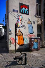 Sainte Catherine neighborhood aerial view, Brussels, Belgium