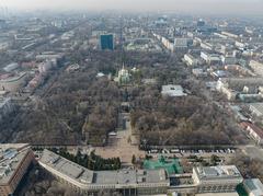 Park of the 28 Panfilov Guardsmen from above, Almaty, Kazakhstan