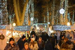 Advent in Zagreb with festive decorations and lights