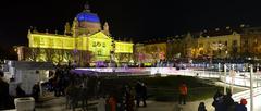 King Tomislav Square illuminated during Advent in Zagreb