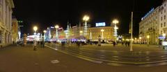 Panorama of Ban Jelačić Square in Zagreb, Croatia