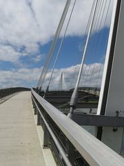 Bike and pedestrian bridge over the Rhine from Strasbourg to Kehl