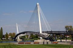 impressive footbridge across the Rhine river