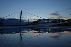 Scenic view of a passerelle after rain