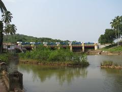 Aruvikara Dam in Kerala, India with lush green surroundings