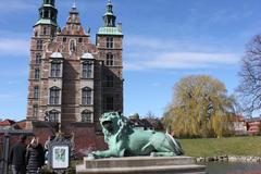 Rosenborg Castle with lion statue