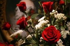 Art exhibit at New Orleans Museum of Art featuring a bouquet and a portrait