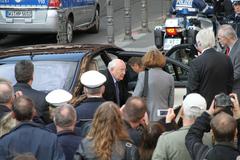 Mikhail Gorbachev at Frankfurt's St. Paul's Church on his way to the celebrations for the 20th anniversary of reunification