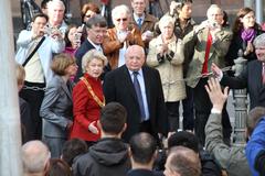 Mikhail Gorbachev in Frankfurt attending celebrations for the 20th anniversary of reunification