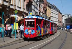 Ebbelwei-Expreß tram at Römer/Paulskirche stop in Frankfurt