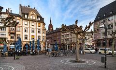 Frankfurt cityscape with tall modern buildings and skyline