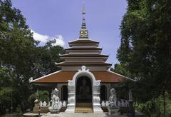 Wat Pha Lat Temple in Chiang Mai, Thailand surrounded by lush greenery