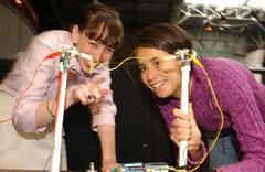 Teachers from the Exploratorium's Teacher Institute examining the String Thing