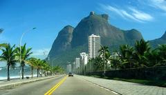 view of Pedra da Gávea from Avenida Prefeito Mendes de Morais in São Conrado, Rio de Janeiro