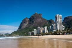 Pedra da Gávea viewed from the beach at Barra da Tijuca, Rio de Janeiro, Brazil