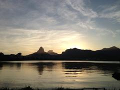 breathtaking view of Dois Irmãos Hill and Pedra da Gávea at sunset