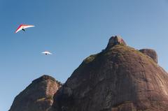 Paragliding from tall mountains at Pedra da Gávea