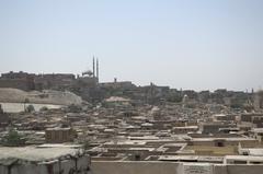 view over Qarafatu'l-Bâb al-Wazir towards Cairo Citadel