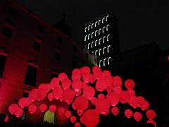 Llum BCN Suspès installation at Plaça del Rei during Wiki Loves Monuments 2015