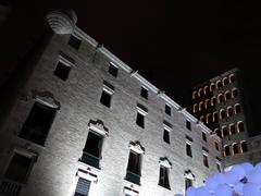 Palau del Lloctinent and Mirador de Martí l'Humà during Llum BCN festival