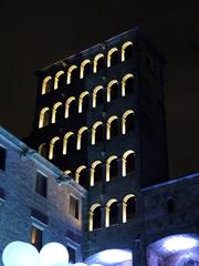 Mirador de Martí l'Humà during the Llum BCN festival at night