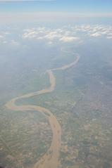 aerial view of Hindon River in Ghaziabad, India