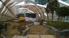 Crossrail Place Roof Garden under construction in London