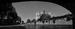 Notre Dame de Paris and Pont de l’Archevêché with panoramic view of Ile de la Cité