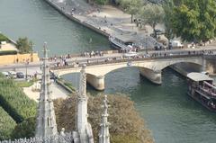 Pont de l'Archevêché over the Seine river viewed from Notre Dame Cathedral in Paris