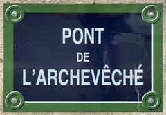 Plaque of Pont de l'Archevêché in Paris