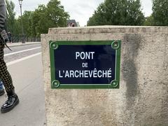 Plaque of the Pont de l'Archevêché in Paris