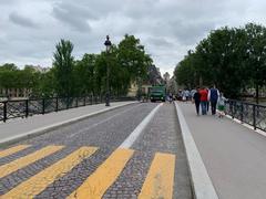 Pont de l'Archevêché bridge in Paris on a sunny day