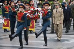 Russian military honor guard welcoming U.S. Navy Adm. Mike Mullen