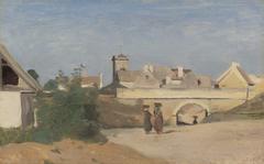 UN FAUBOURG DE VILLE painting by Corot