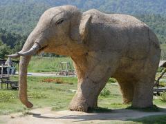 Large animal figures made of rice straw at Huai Tueng Thao, Chiang Mai, Thailand