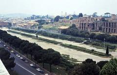 Aerial view of Circus Maximus in Rome, Italy