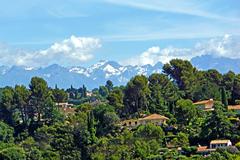 Great view from Plateau du Puy on the ramparts of a town in southern France