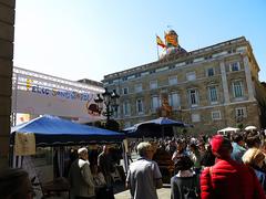 Plaça de Sant Jaume during Sant Jordi 2016 in Barcelona