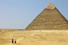 camel ride to the pyramids in Egypt