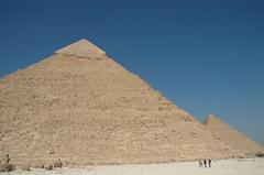 the Pyramid of Khafre in Giza with part of its granite casing still intact