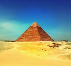 Giza Pyramids under a clear blue sky